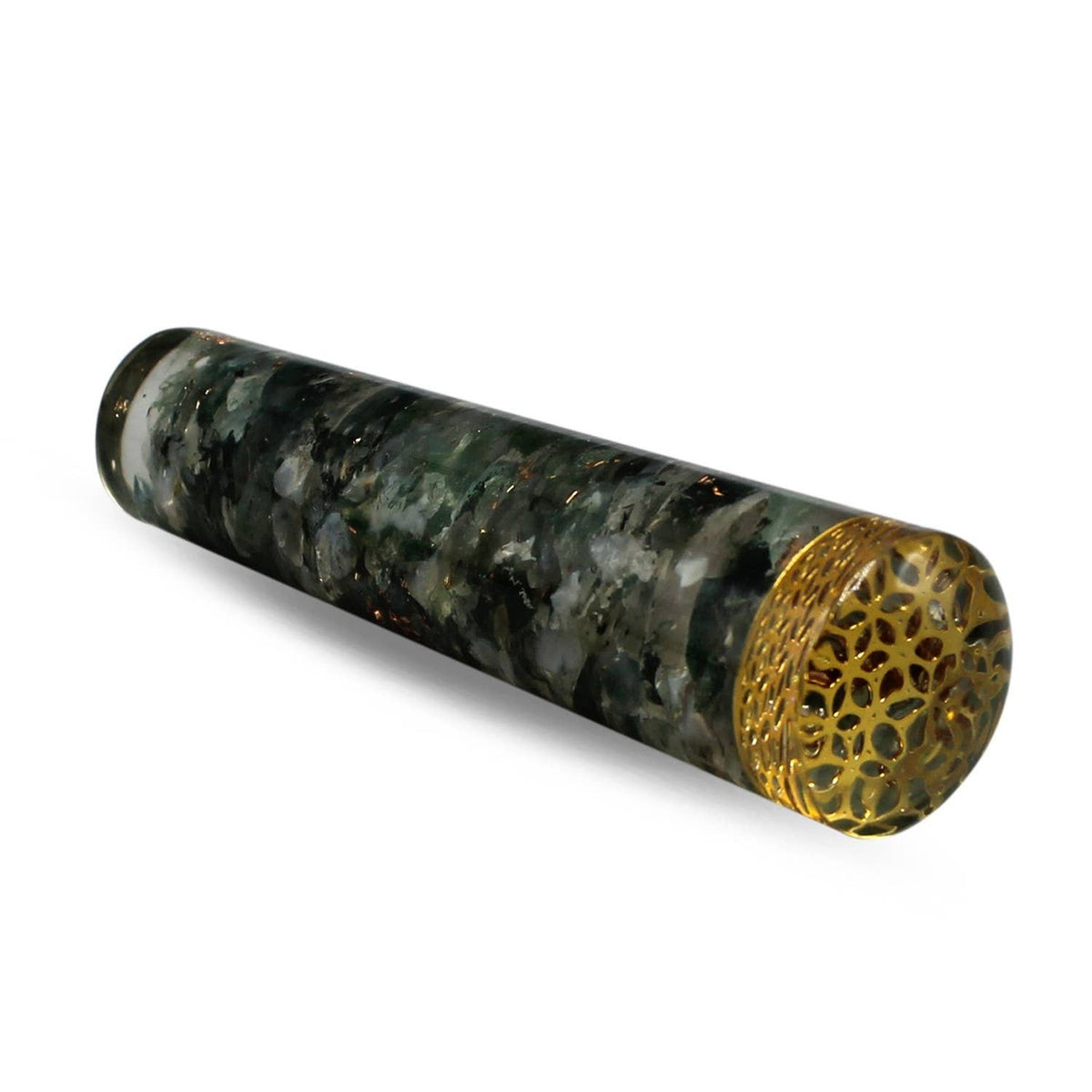 Orgonite Smooth Massager Moss Agate With Flower Of Life