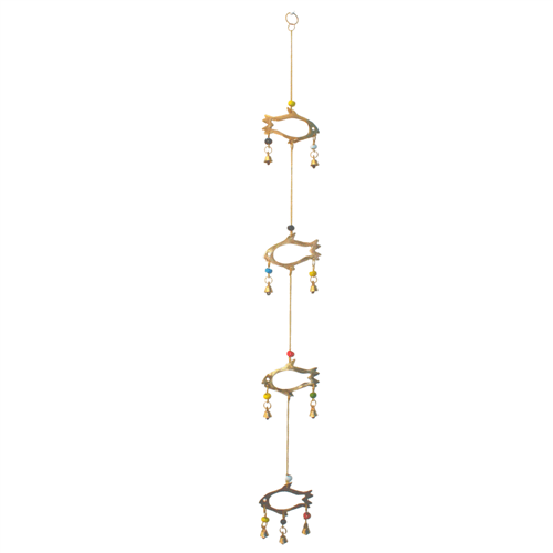 Hanging bells with 4 Metal Fish