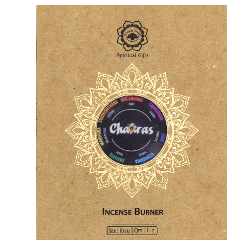 Mango Wood Incense Holder 7 Chakras 10cm