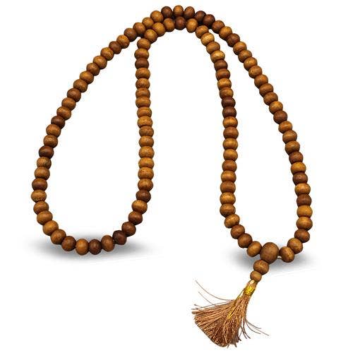 Sandalwood Mala with Brown Tassel
