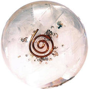 Orgonite Sphere Selenite Inside With Copper Spiral