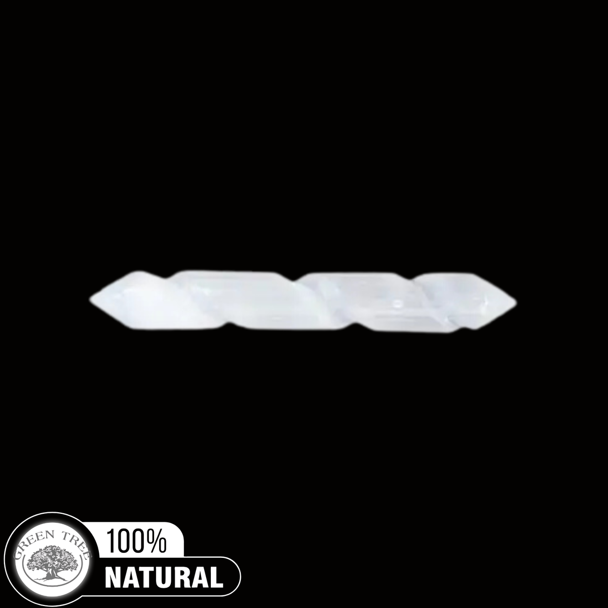 Selenite Spiral Wand with 2 ends 16cm