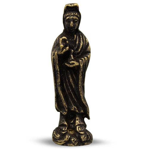 Mini Brass Kuan Yin Statue 4.5cm (12 pcs)