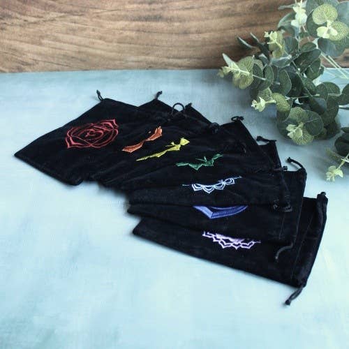 Velvet Drawstring Bag 5x7" - 7 Chakra Symbol in 7 Colors