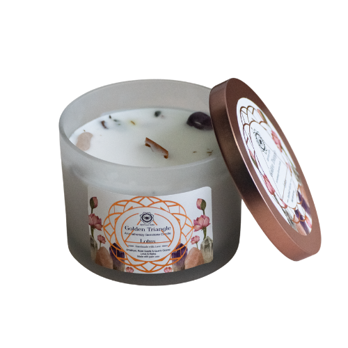 Green Tree Gemstone Candle Golden Triangle Lotus 256g