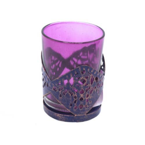 Tealight Holder Set of 4 - Purple&Gold