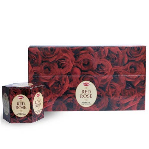 HEM Backflow Cones Red Rose (12 packs x 40 pcs)