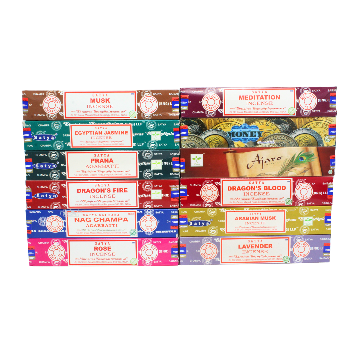 Satya Assorted Pack #1 Incense (12 boxes) 15 grams