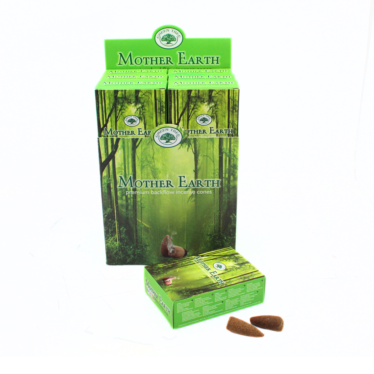 Green Tree Mother Earth Backflow Incense Cones (pack of 12)