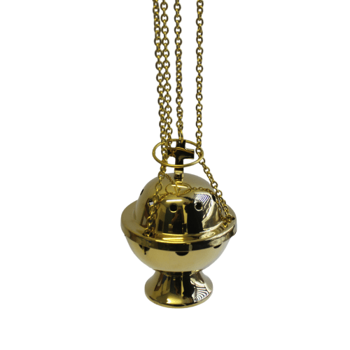 Incense Burner Chain, Cup & Tong – Brass Polish