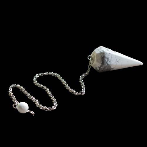 Howlite conical pendulum 3.5cm