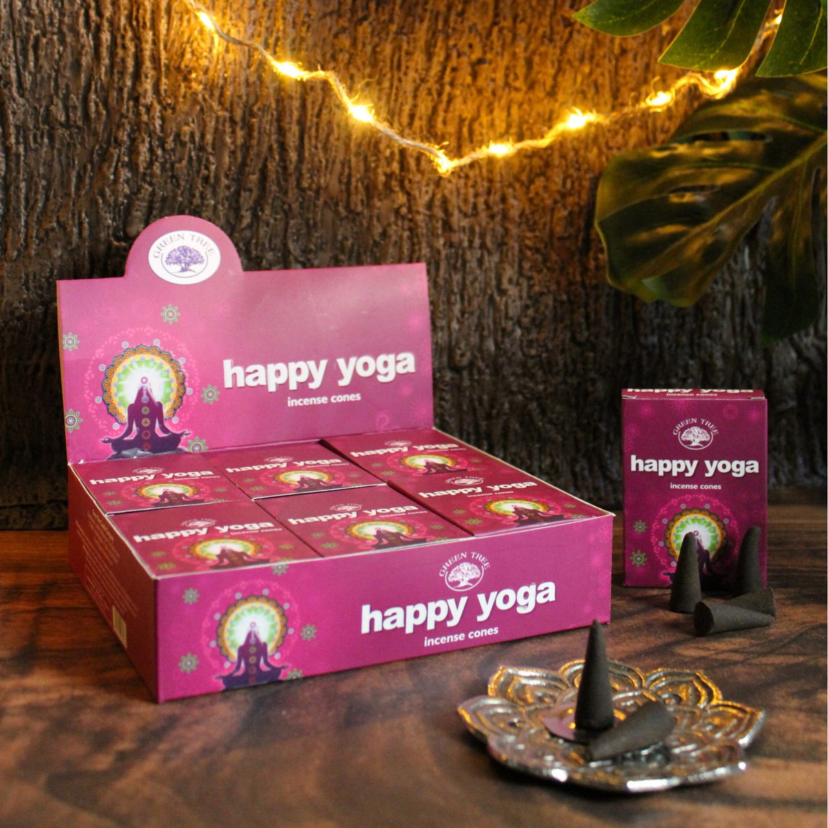 Green Tree Happy Yoga Cones