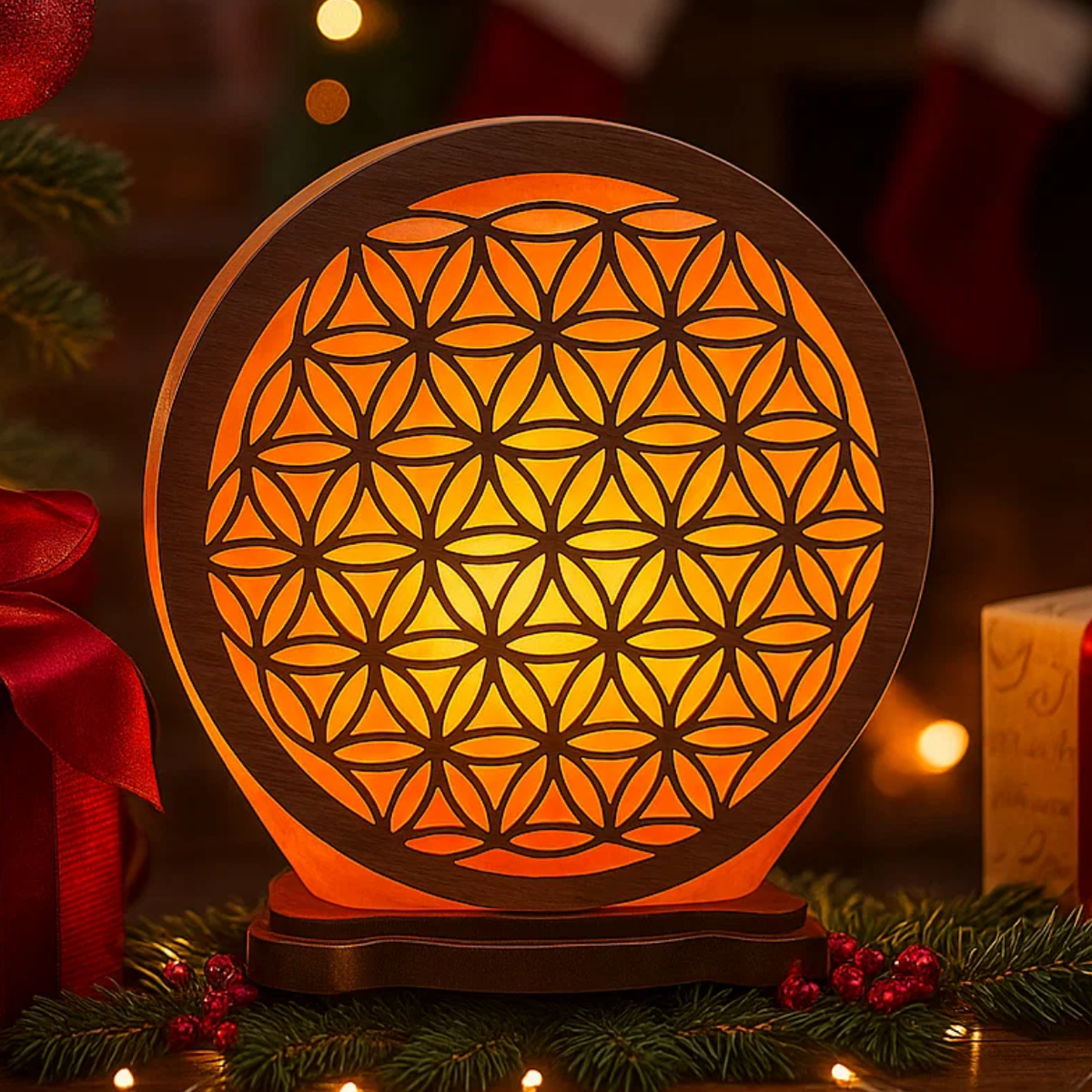 Himalayan Salt Lamp Flower of Life 5kg