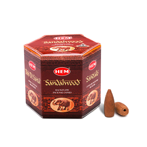 HEM Backflow Cones Sandalwood (12 packs x 40 pcs)