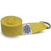 Yellow Cotton Yoga 8 ft. strap with wrapped  1.5 D-ring