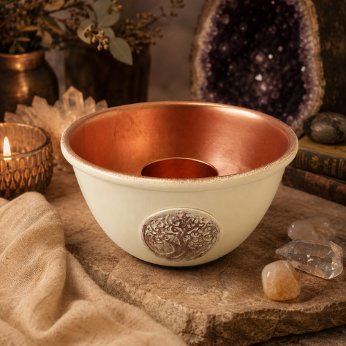 Ivory Tree of Life & Copper Smudging bowl