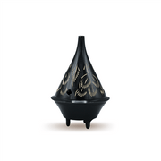 Brass Pyali Black Incense Burner with Engravings - Set of 4
