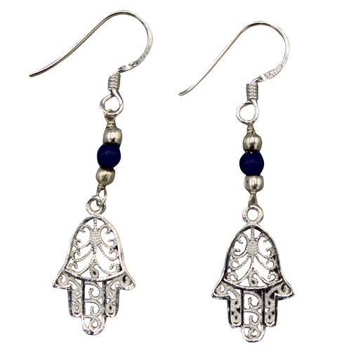 EARRINGS FATIMA HAND- LAPIS LAZULI