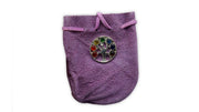 Suede Bag Purple - Charka Tree Of Life  3.25" X 2.75"