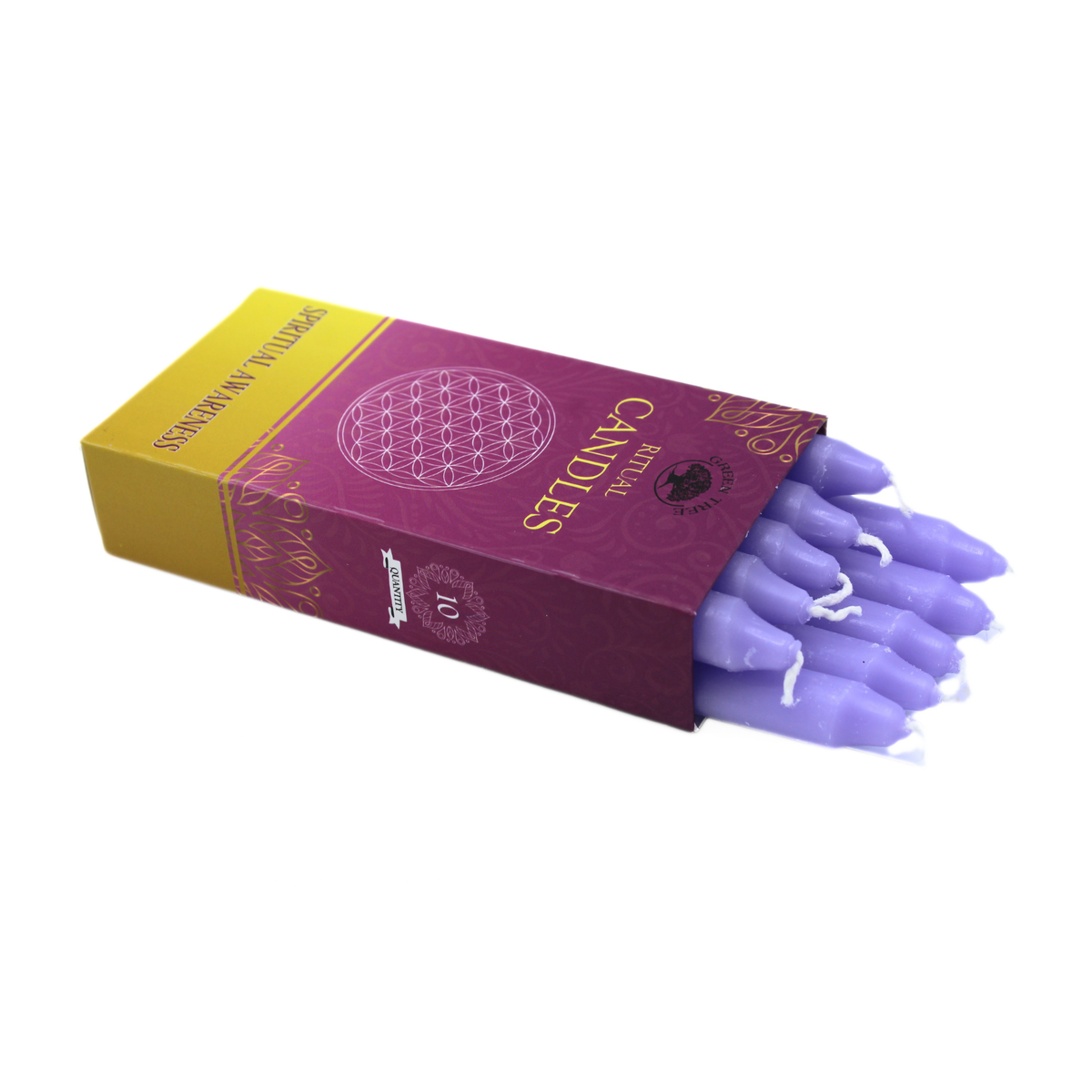 Green Tree Ritual Candles Spiritual Awareness 10 pack