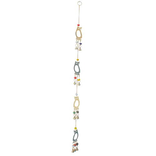 Hanging bells with Metal Owls