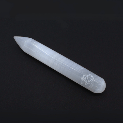 Massage Wand Selenite OM 15 cm