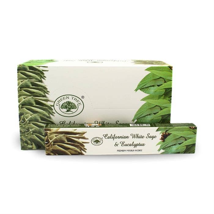 Green Tree Californian White Sage & Eucalyptus Incense 15 gr
