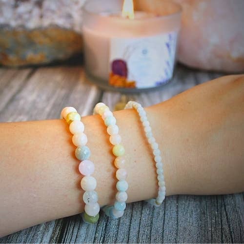 Morganite beaded Bracelet 6 mm - Madagascar