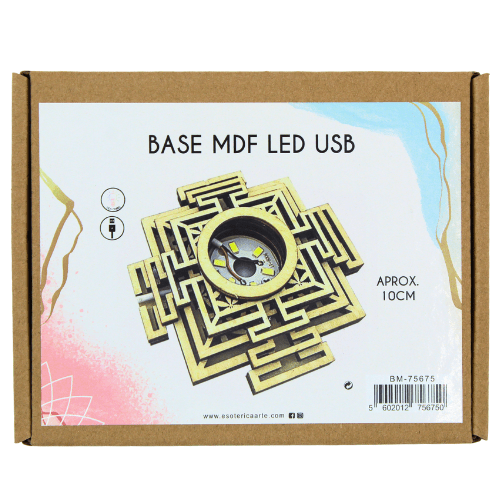 Selenite Mandala LED base 10.5x2x3.3cm