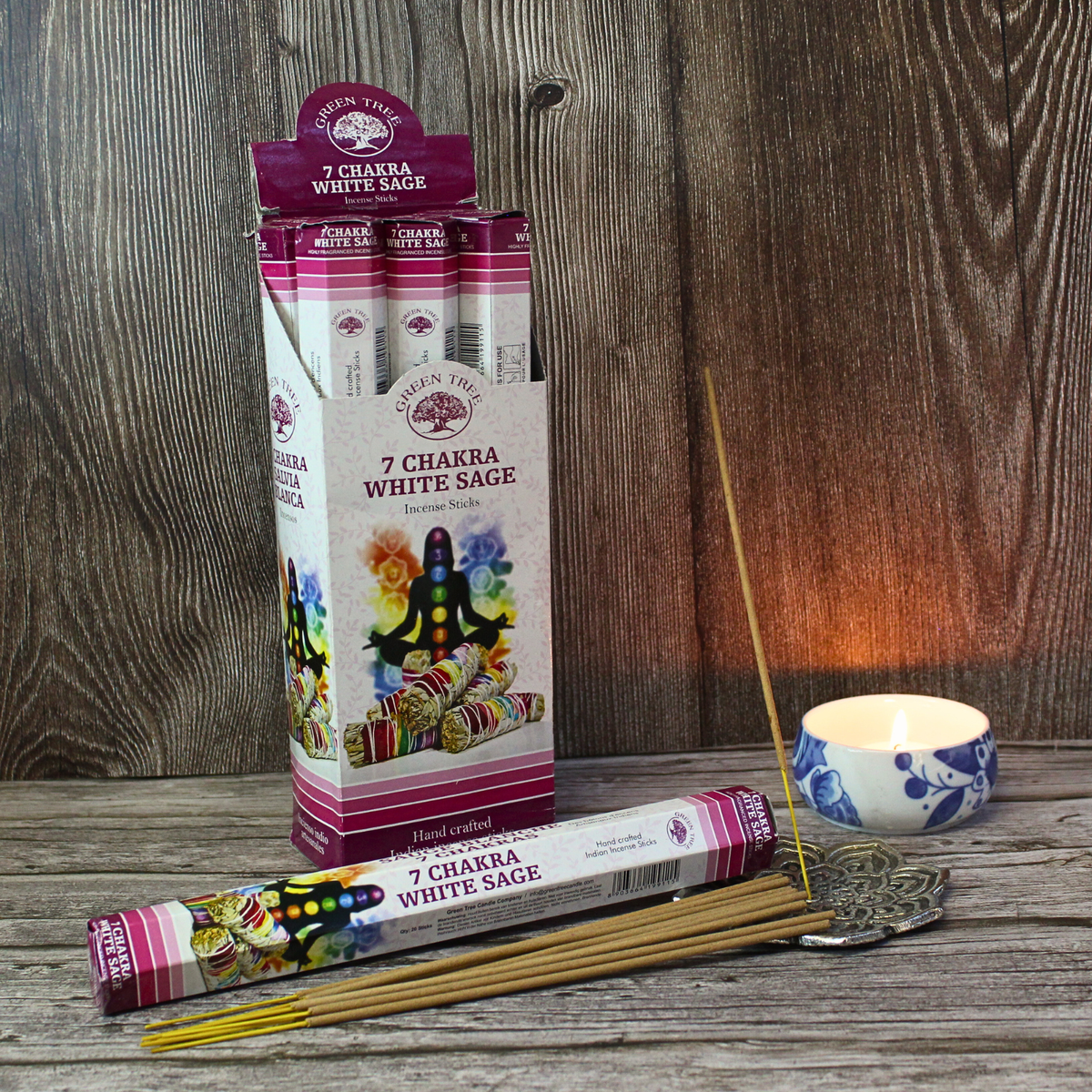Green Tree 7 Chakra White Sage Incense