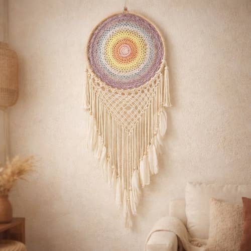 Classic Dreamcatcher rainbow pastel (40cm diameter)