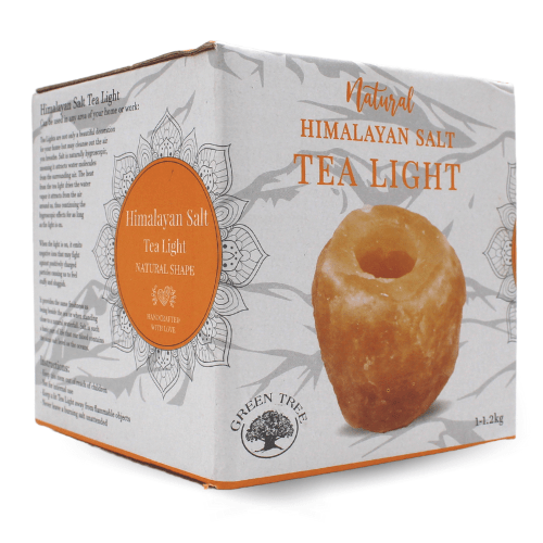 Himalayan Salt Tealight Holder Orange With Box