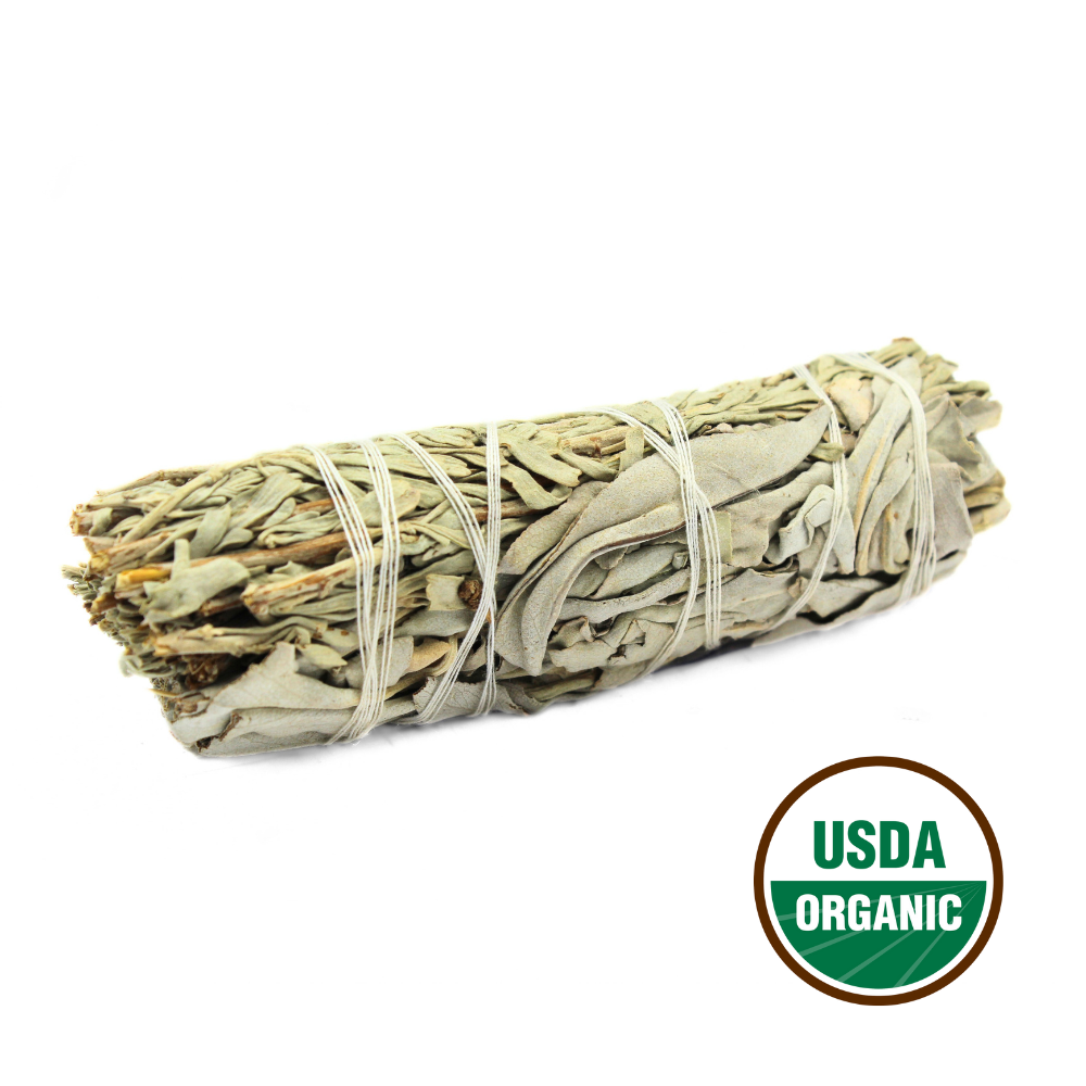 White Sage & Blue Sage Smudge Stick 10cm (price per pc)