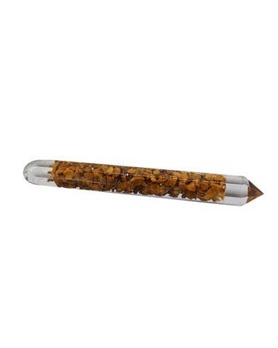 Orgonite Massage Wand 6 Faceted Yellow Agate Inside