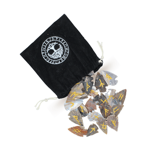 Arrowheads Rune Viking with Velvet Bag 25 pcs
