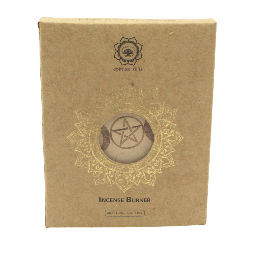 Wooden Incense Burner Triple Moon & Star 10 cm