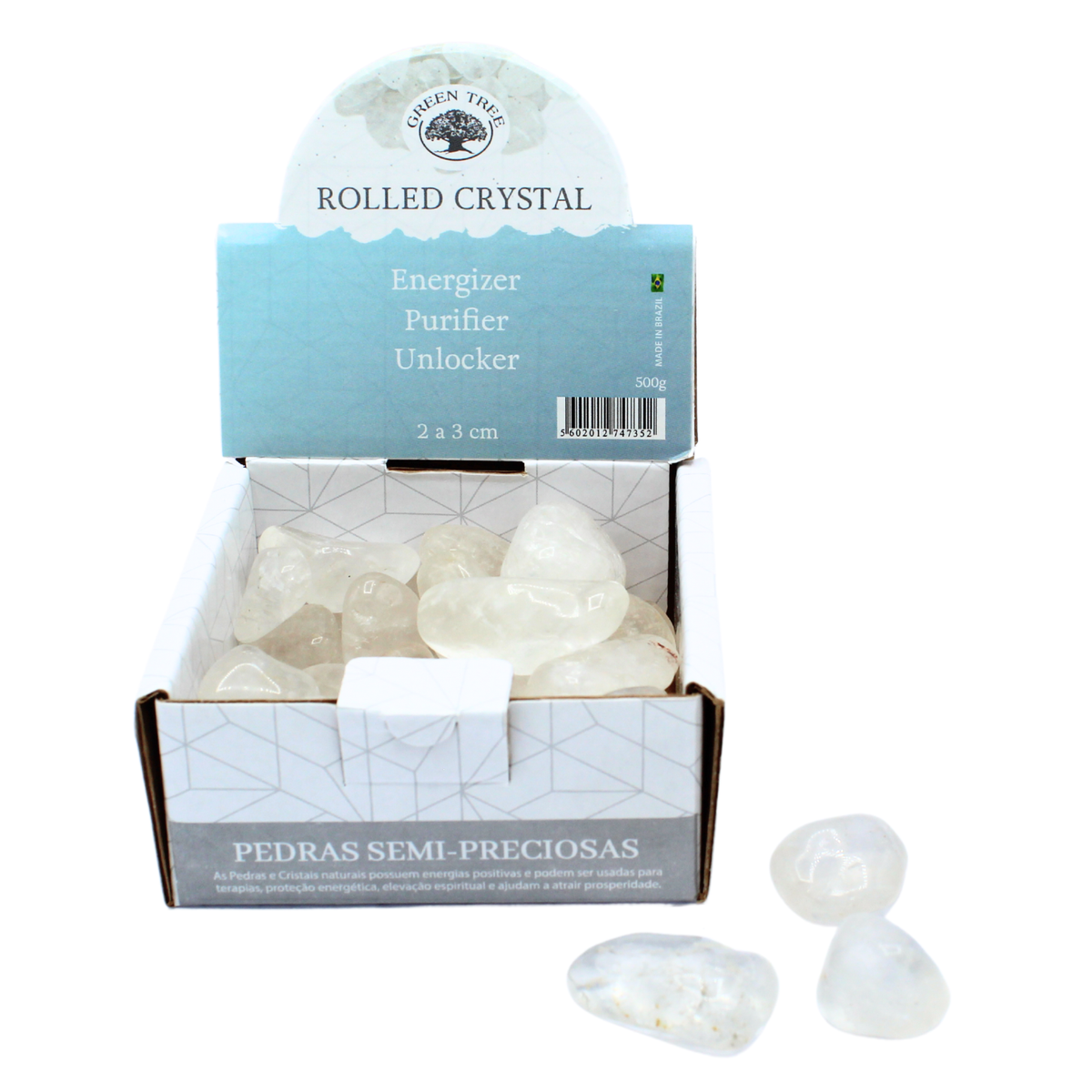 Clear Quartz Tumbled stones display 500g