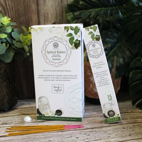 Green Tree Gemstone Incense Spiritual Balance - Clear Quartz