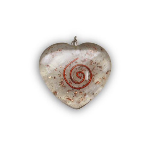 Orgone Pendant Heart-Selenite- Spiral