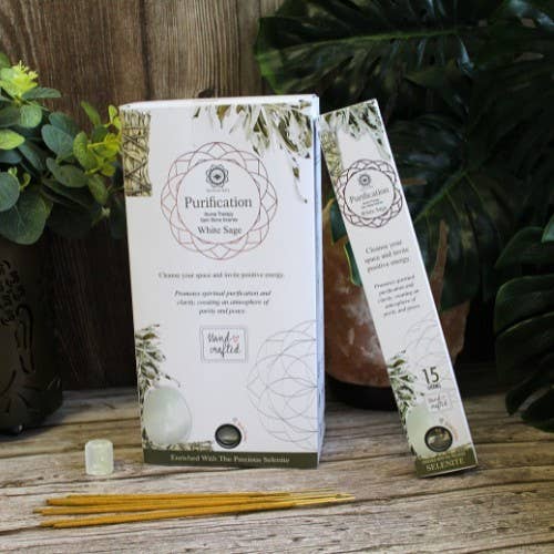 Green Tree Gemstone Incense Purification - Selenite