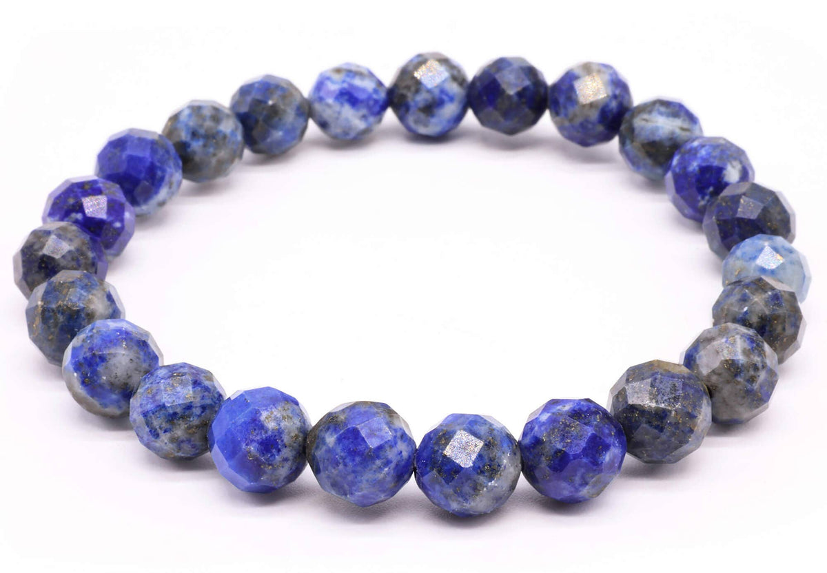 Lapis Lazuli Faceted Beads Bracelet 8mm - Afghanistan