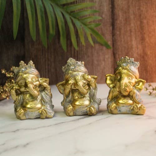 Lord Baby Ganesh Statue - Set of 3 pcs