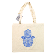 Cotton Tote Bag - Turquoise Fatima Hand 4 pcs