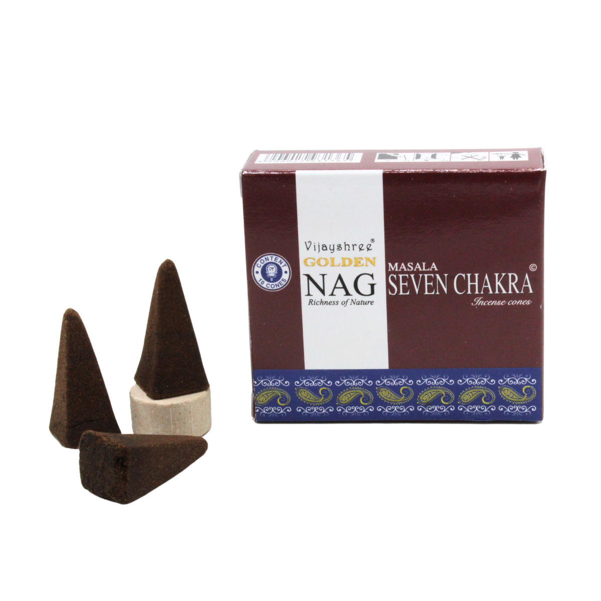 Golden Nag Seven Chakra Cones