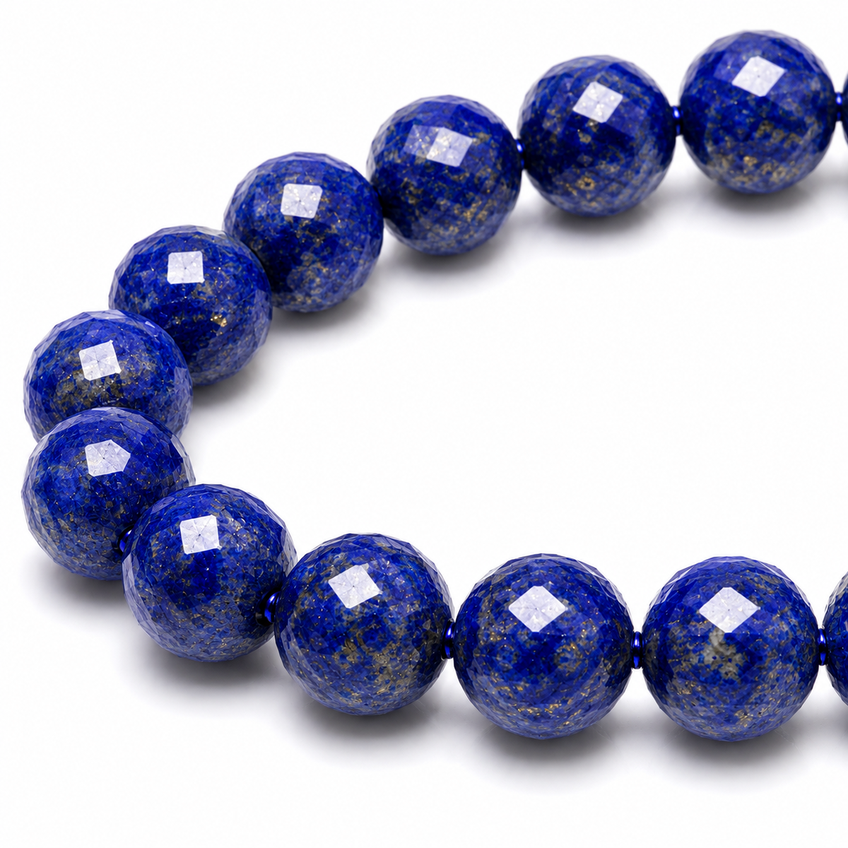 Lapis Lazuli Faceted Beads Bracelet 8mm - Afghanistan