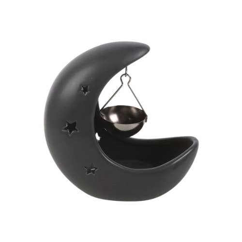 Black Crescent Moon Hanging Oil Burner