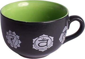 LARGE SOUP BOWL BLACK - 7 CHAKRAS