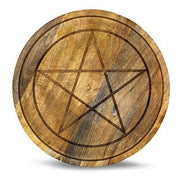 Mango Wood Crystal Grid Tray Pentagram 30 cm