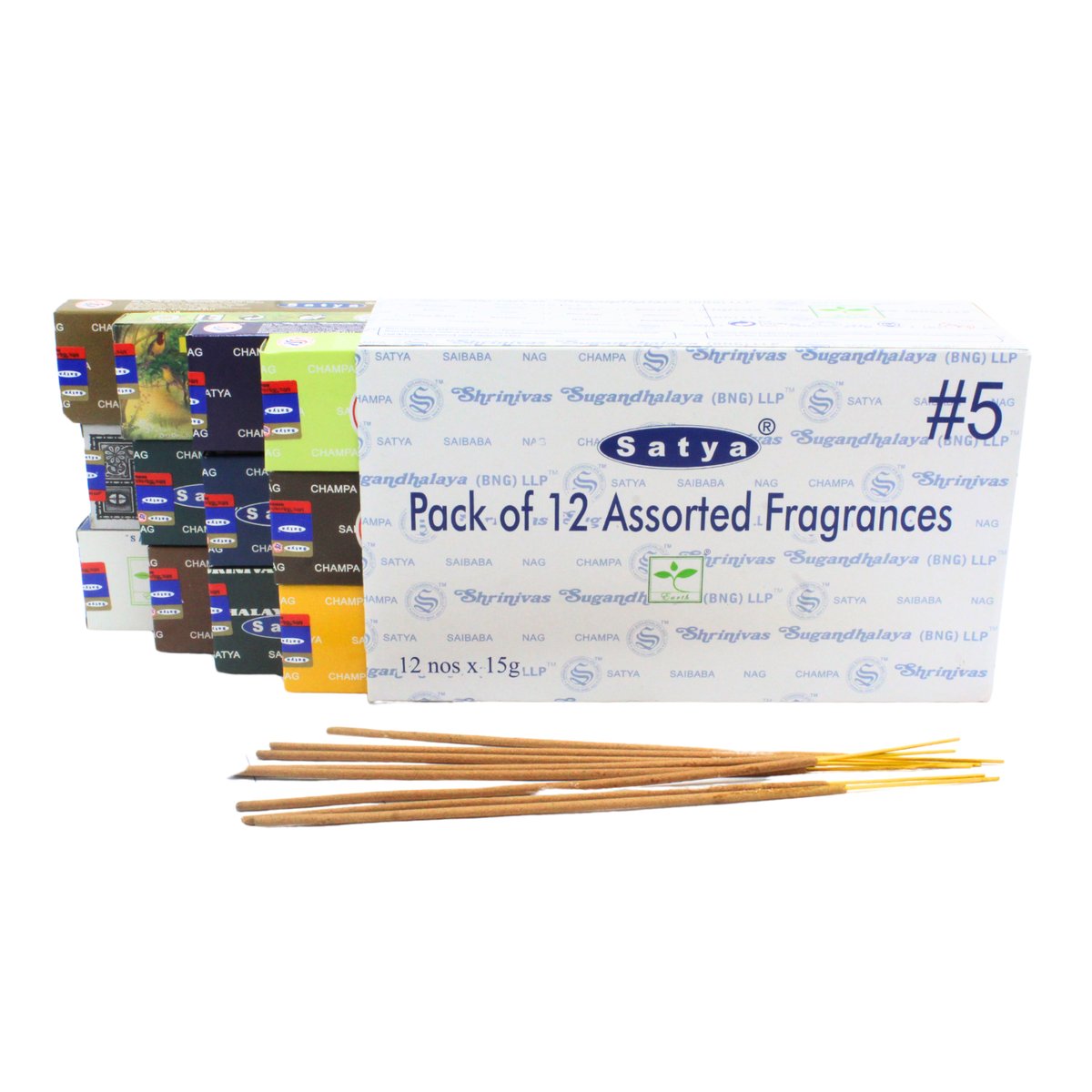 Satya Assorted Pack 5 Incense (12 boxes) 15 grams
