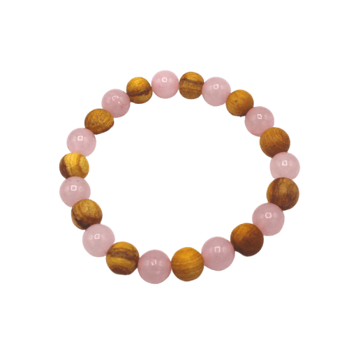 Bracelet Palo Santo and Rose Quartz